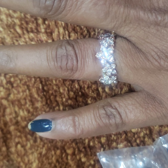 2 in 1 Letters Star White Zircon Size 5.5 - Picture 4 of 7